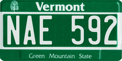 VT license plate NAE592