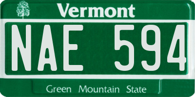 VT license plate NAE594