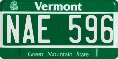 VT license plate NAE596