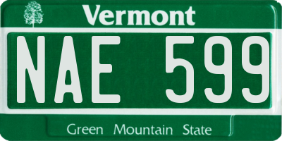 VT license plate NAE599