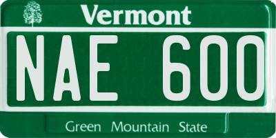 VT license plate NAE600
