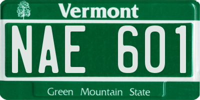 VT license plate NAE601