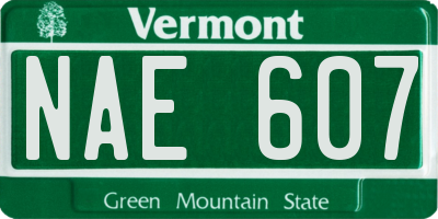 VT license plate NAE607