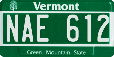 VT license plate NAE612