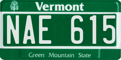 VT license plate NAE615