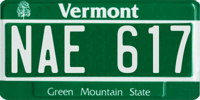VT license plate NAE617