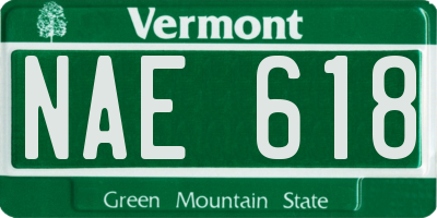 VT license plate NAE618