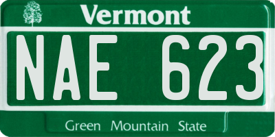 VT license plate NAE623