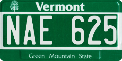 VT license plate NAE625