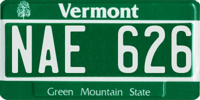 VT license plate NAE626