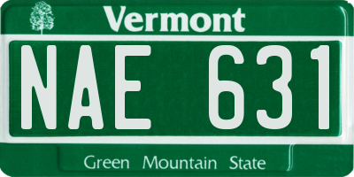 VT license plate NAE631