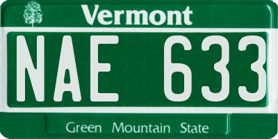VT license plate NAE633