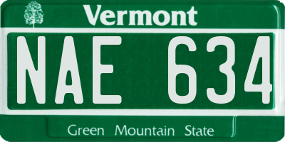 VT license plate NAE634