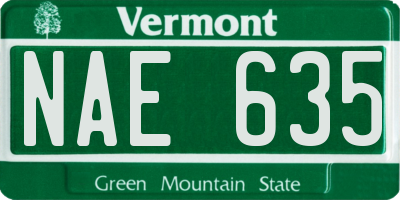 VT license plate NAE635
