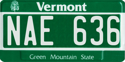 VT license plate NAE636
