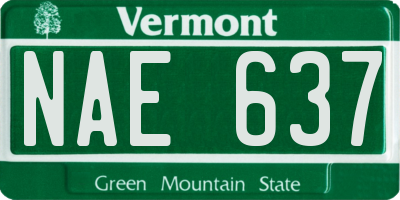 VT license plate NAE637