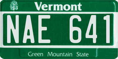 VT license plate NAE641
