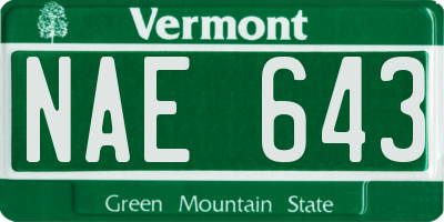 VT license plate NAE643