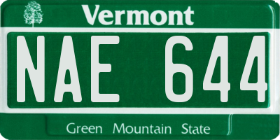 VT license plate NAE644