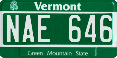 VT license plate NAE646