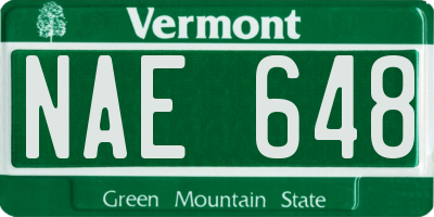 VT license plate NAE648