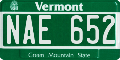VT license plate NAE652