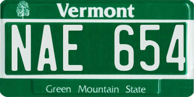 VT license plate NAE654