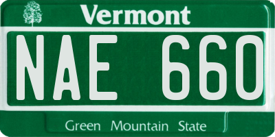 VT license plate NAE660