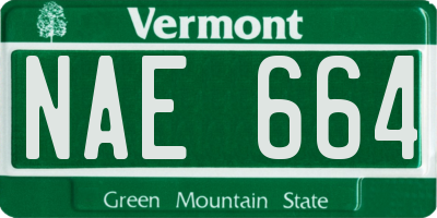 VT license plate NAE664