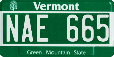 VT license plate NAE665