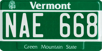 VT license plate NAE668