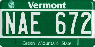 VT license plate NAE672