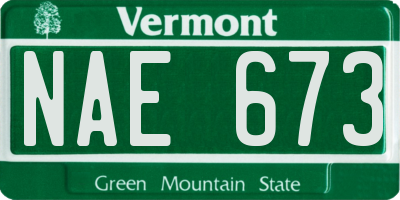 VT license plate NAE673