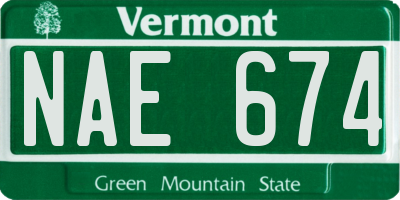 VT license plate NAE674