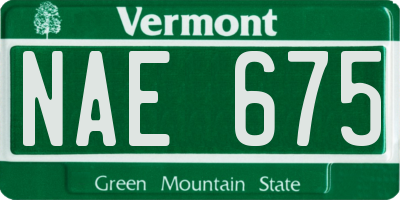VT license plate NAE675