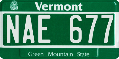 VT license plate NAE677