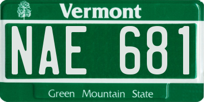 VT license plate NAE681