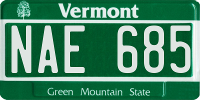 VT license plate NAE685