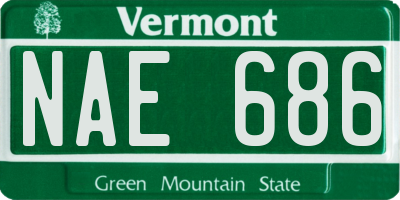 VT license plate NAE686