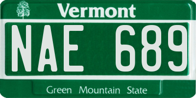 VT license plate NAE689