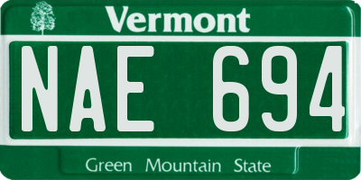 VT license plate NAE694
