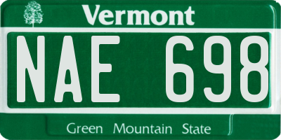 VT license plate NAE698
