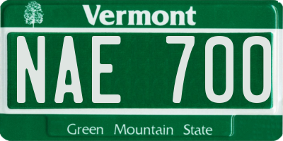 VT license plate NAE700