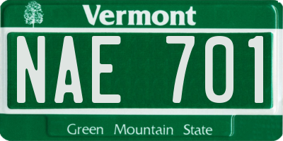 VT license plate NAE701