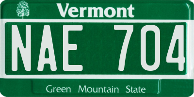 VT license plate NAE704