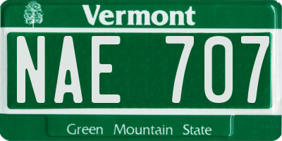 VT license plate NAE707
