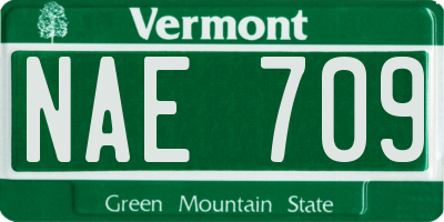 VT license plate NAE709