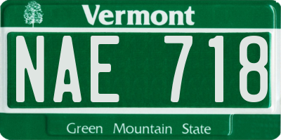 VT license plate NAE718