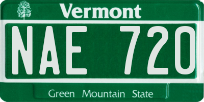 VT license plate NAE720