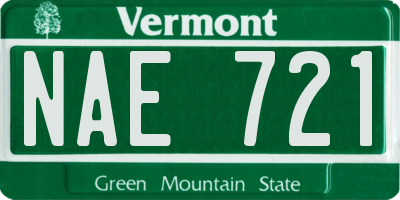 VT license plate NAE721